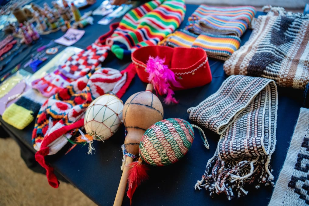 Exposición de artesanía indígena durante el evento “Paraguay forestal: ciencia, cultura y vida”. Foto: Gentileza