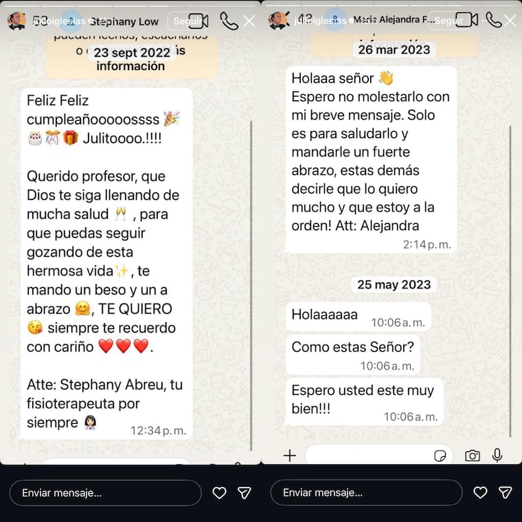 Conversaciones difundidas por Julio Iglesias.