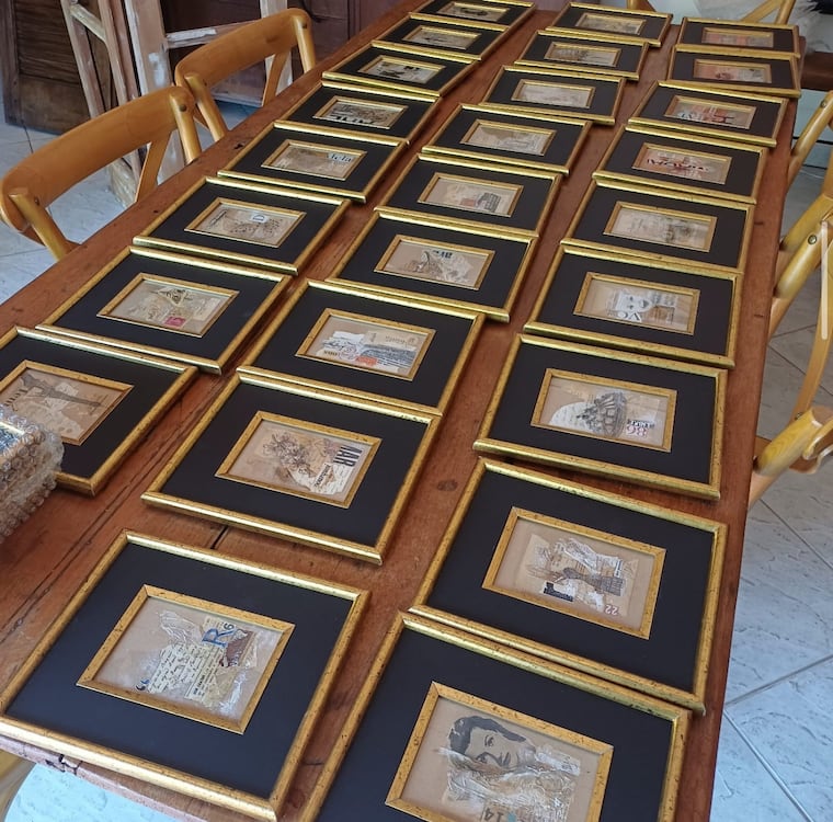 MauriCita prepara su muestra en la Alianza Francesa de Asunción.