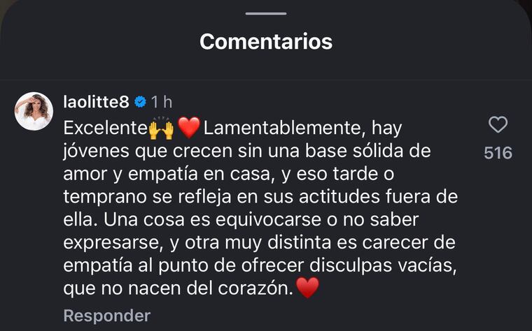 Malala Olitte lamenta expresiones de su nuera hacia las embarazadas.