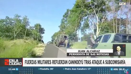 La Fuerza de Tarea Conjunta despliega sus elementos marcando una fuerte presencia en el departamento de Canindeyú. Foto: Captura de pantalla
