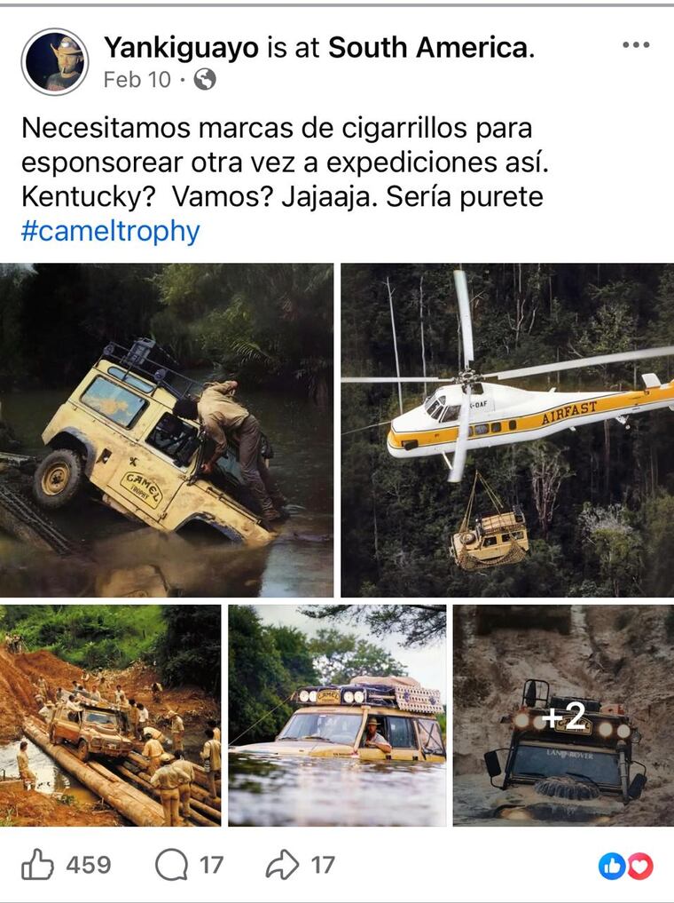 Captura del post de El Yankiguayo instando al sector privado a que apueste a la revalorización del Chaco Paraguayo.
