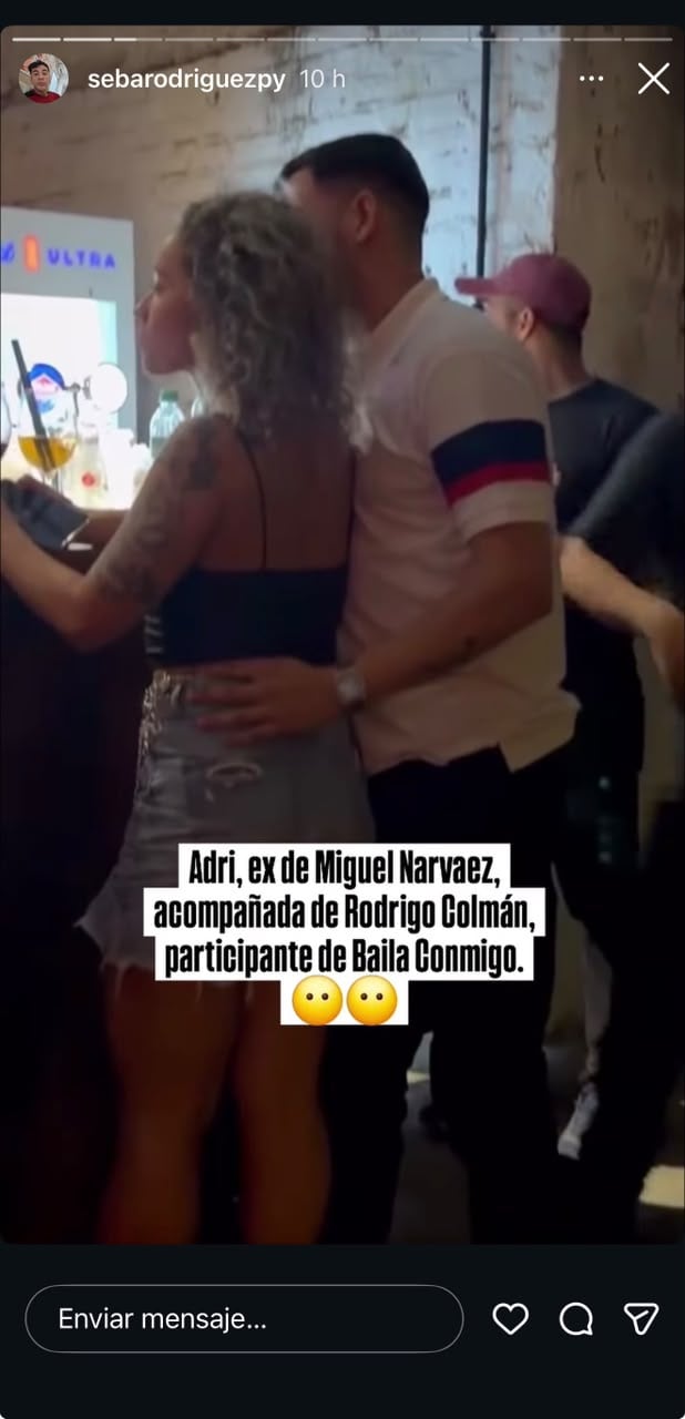 Sebastián Rodríguez compartió imágenes de Adriana Sanguina y Rodrigo Colmán en situación romántica.