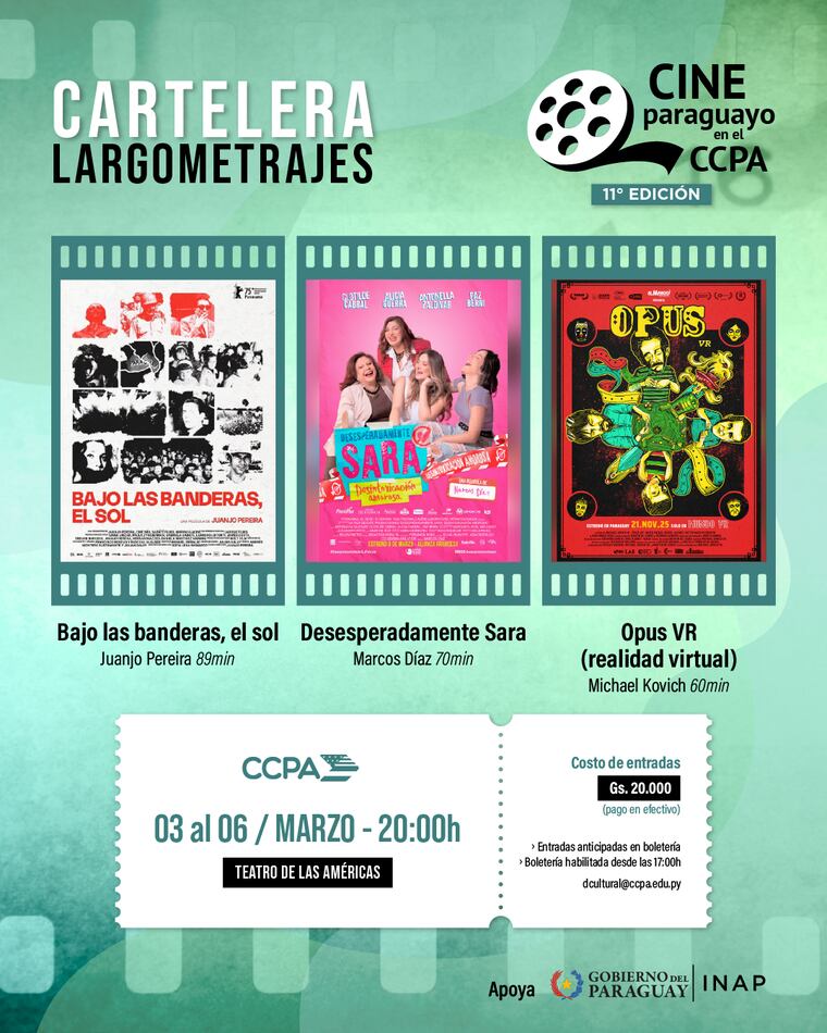 Largometrajes a ser exhibidos en el Ciclo de Cine del CCPA 2026.