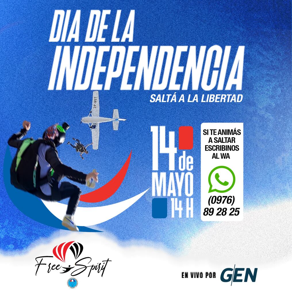 “Saltá a la libertad”, la jornada de paracaidismo para compartir en familia.