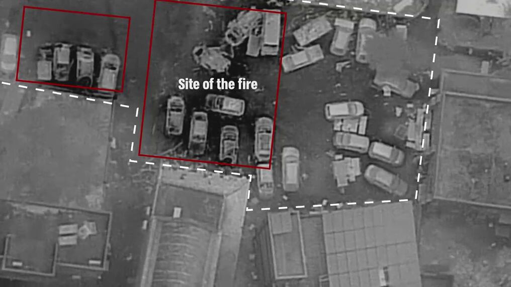 Según las imágenes reveladas, el cohete fallido impactó en la zona del estacionamiento exterior del hospital. Foto: @IDF