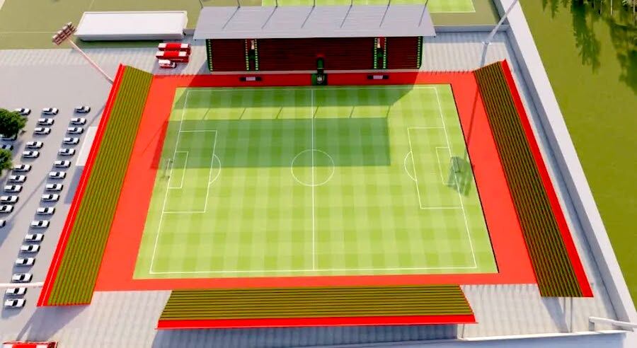 Maqueta de lo que será el nuevo estadio de Tembetary.FOTO: @A_TEMBETARY