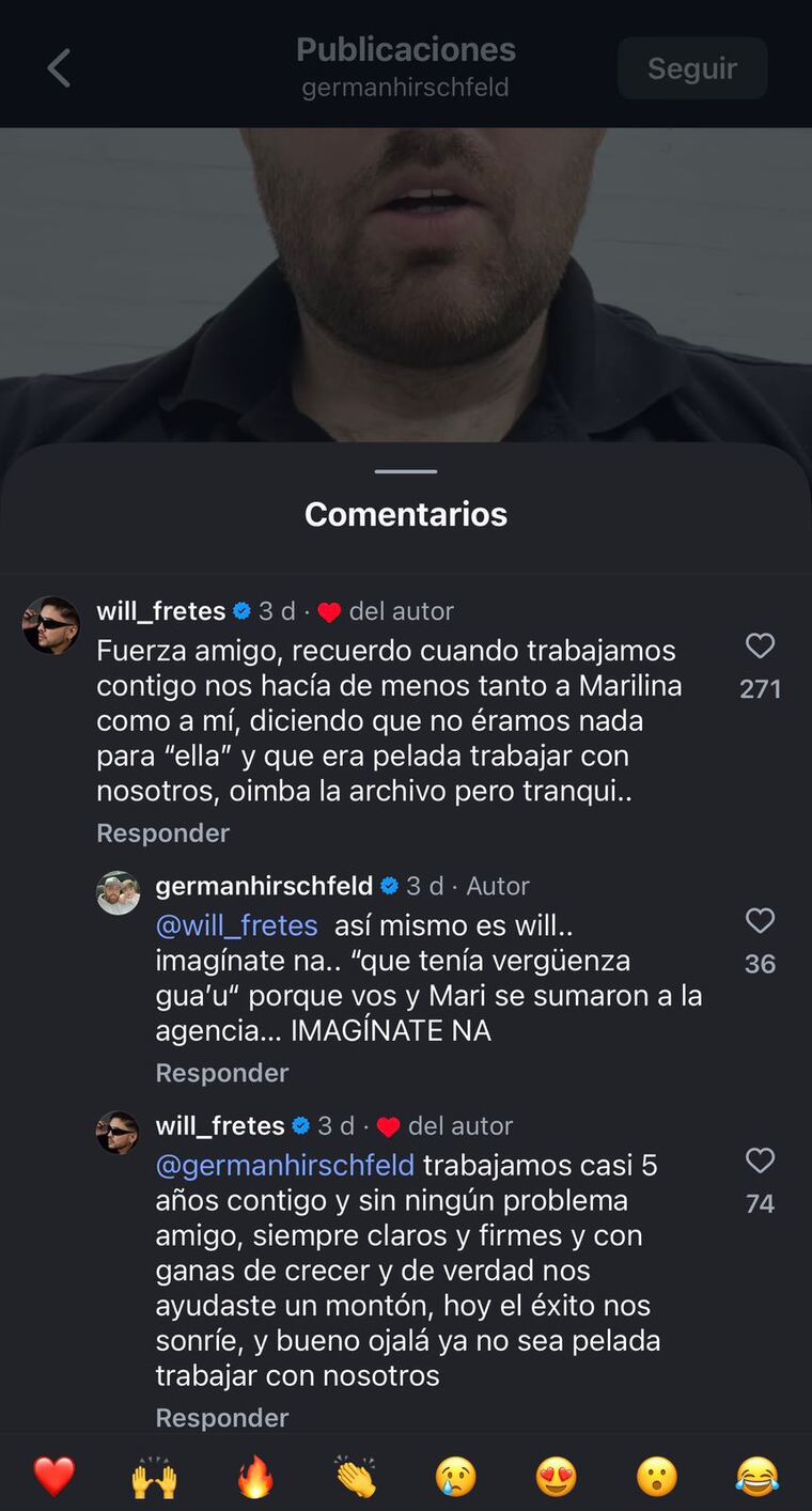 Captura de las afirmaciones de Will Fretes sobre La Comadre.