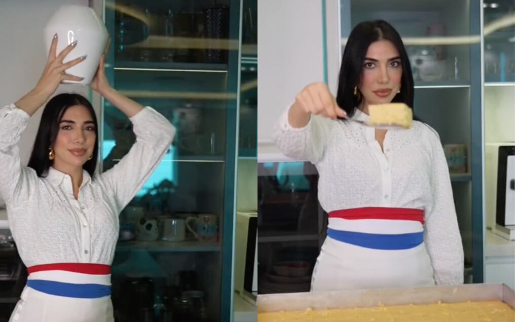 Tiktoker venezolana-libanesa preparó sopa paraguaya. Foto: Gentileza