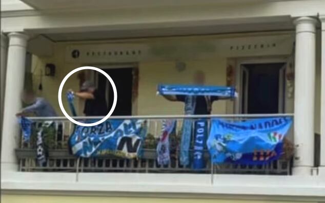 La policía capturó a un italiano en fuga, hincha del Nápoles traicionado por salir a festejar el campeonato. Foto: Gentileza