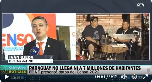 El director del Instituto Nacional de Estadística (INE), Iván Ojeda dijo que la población está sobreestimada al canal GEN-Nación Media. Foto: Captura de video