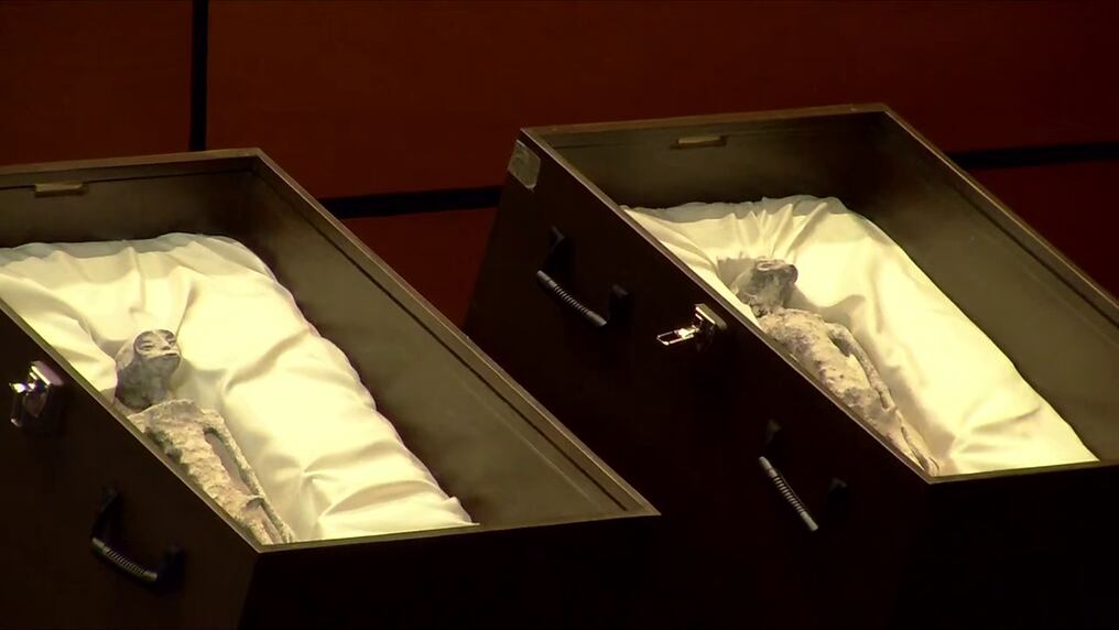 Los presuntos cuerpos de extraterrestres de 60 cm habrían sido recuperados en 2017 en Perú. Foto: Captura de video