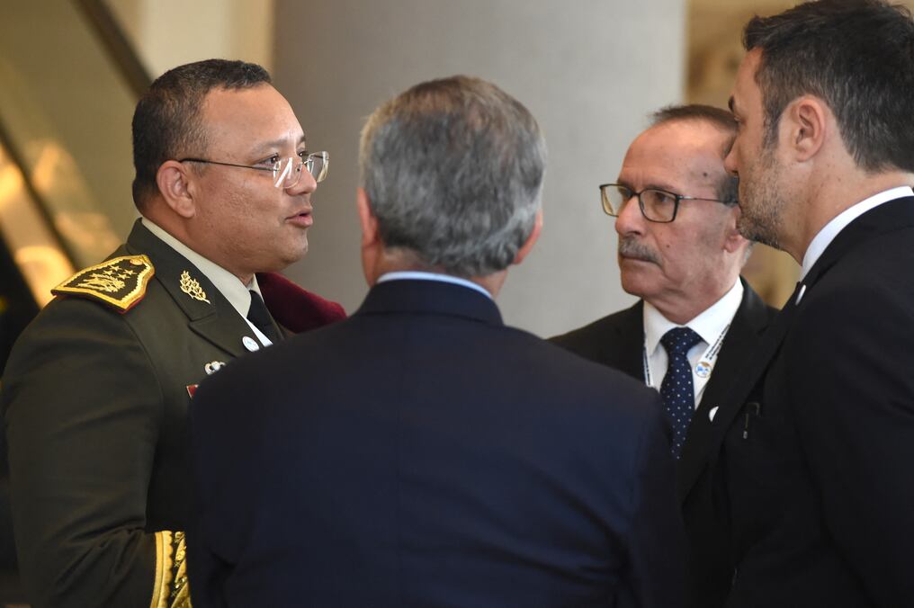Henry David Sáenz Ramos de Guatemala, Óscar Luis González Cañete y Luis Petri de Argentina. Foto: AFP