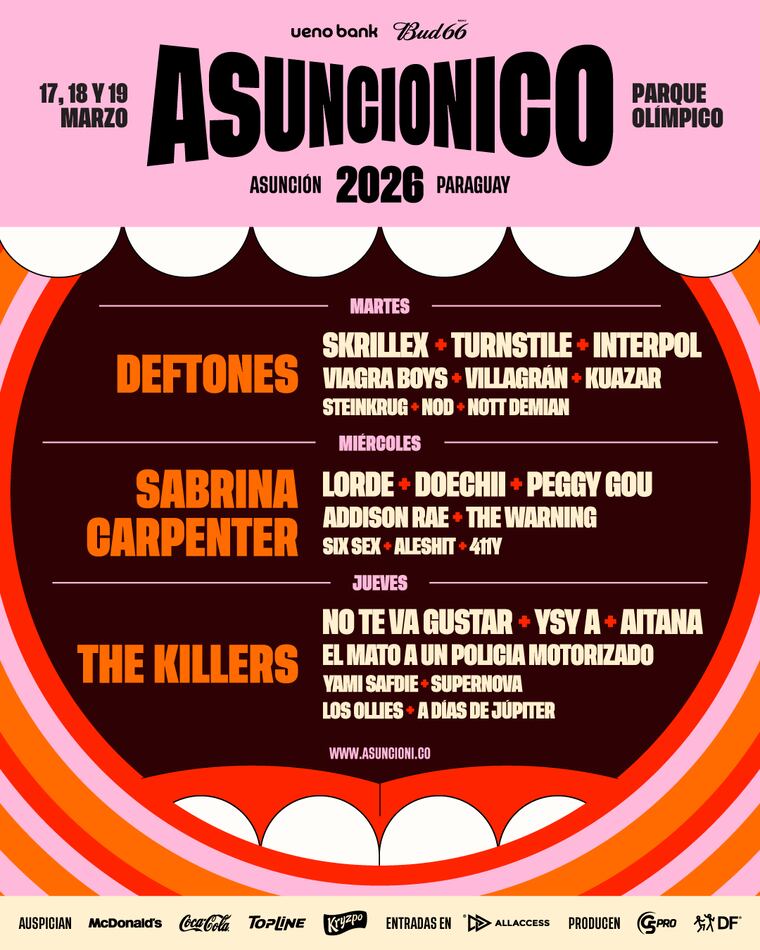 Flyer de Asuncionico 2026 con nueva locación.