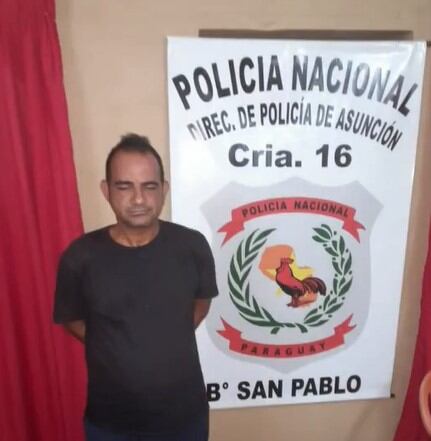 El sujeto identificado como Ever Caballero (49) tiene frondosos antecedentes por robo agravado, según la Policía Nacional. Foto: Gentileza