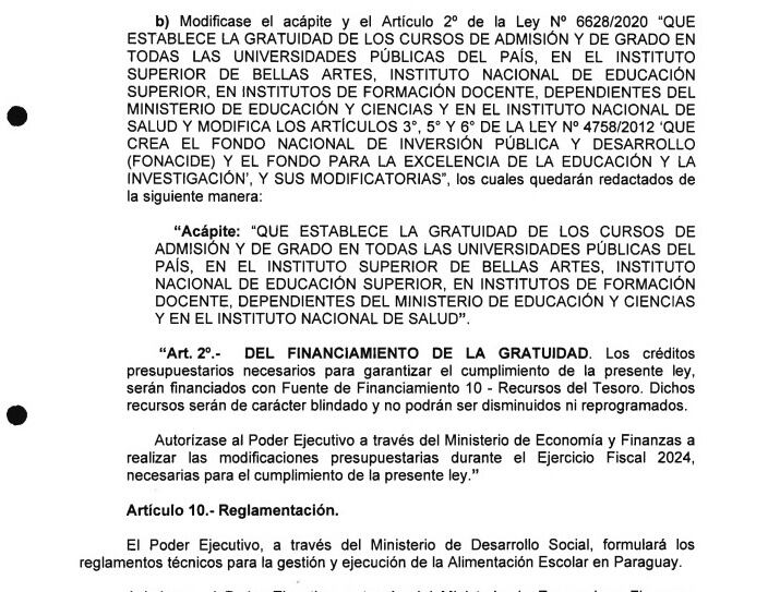 Se establece en la ley el mecanismo de financiación del Arancel Cero en las Universidades.
