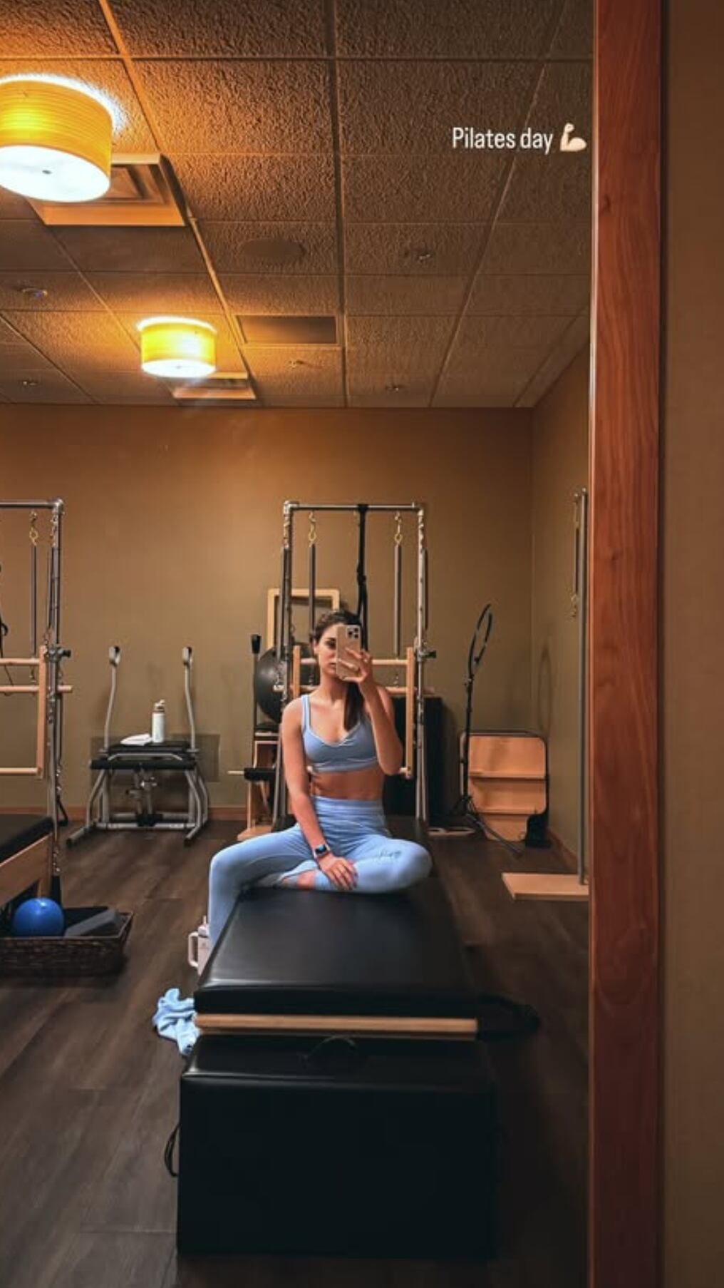 Este martes último, Nadia participó de una clase de pilates. Foto: Gentileza