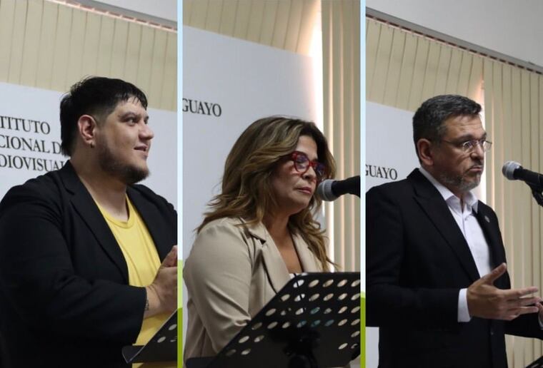 Los tres admitidos por el Consejo Nacional del Audiovisual Paraguayo como finalistas para presidir la dirección del INAP. Foto: Instagram - @inap_py