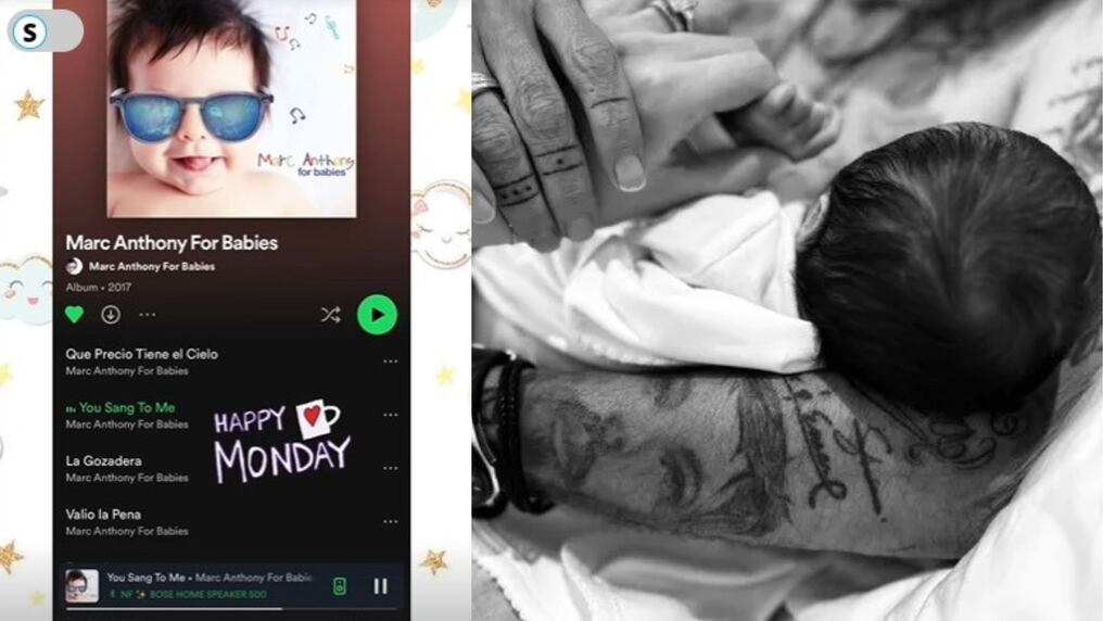 Los éxitos de Marc Anthony sirven de canciones de cuna para su recién nacido. Foto: nadiatferreira/Instagram