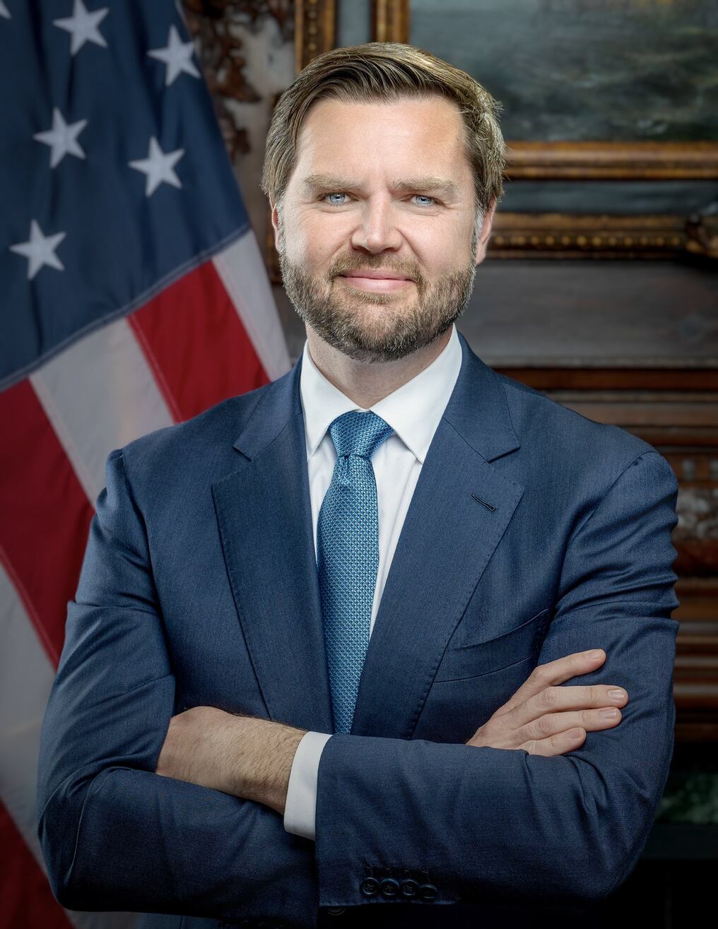 El retrato oficial de JD Vance, vicepresidente electo de Estados Unidos. Foto: @donaldjtrump