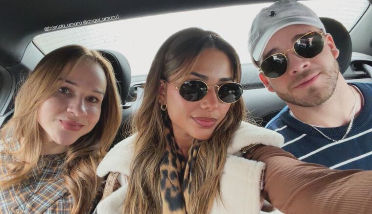 Vanessa González, Ángel Amaro y su hermana. Foto: Instagram - @_vanenicole_