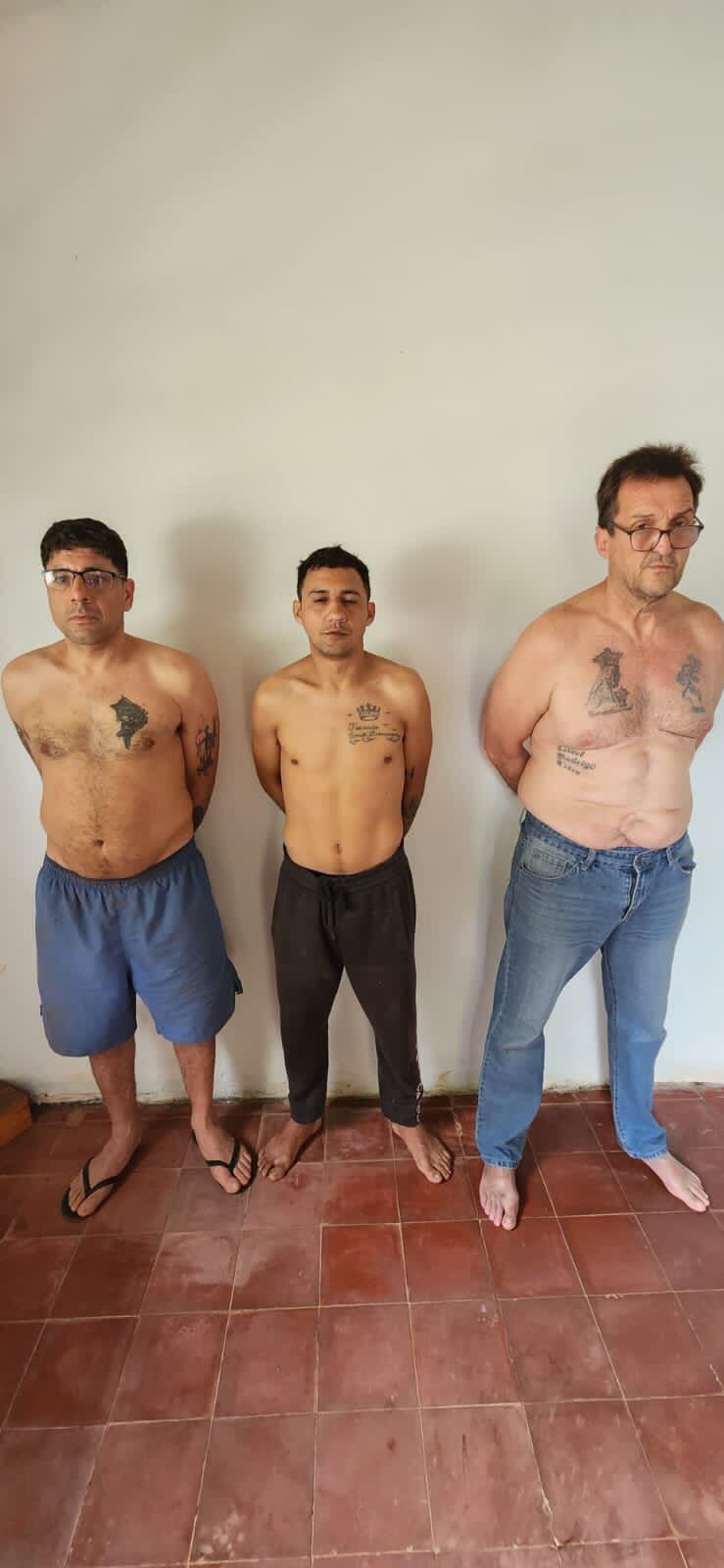 Los tres sujetos contarían con frondosos antecedentes y formarían parte de una banda delictiva que está siendo buscada para ser desarticulada. Foto: Gentileza
