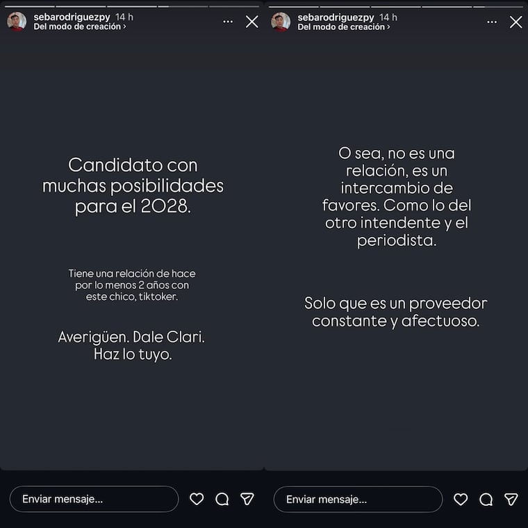 Sebastián Rodríguez dio pistas sobre el presidenciable y el tiktoker.
