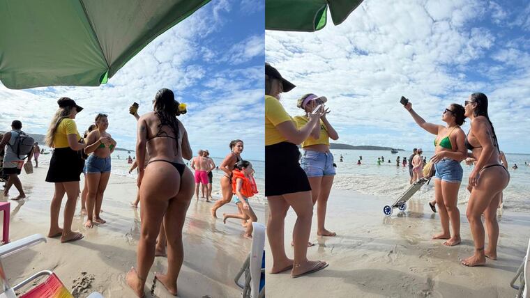 Larissa Riquelme, tomándose fotos con su público en Brasil. Foto: x.com/lari_riquelme