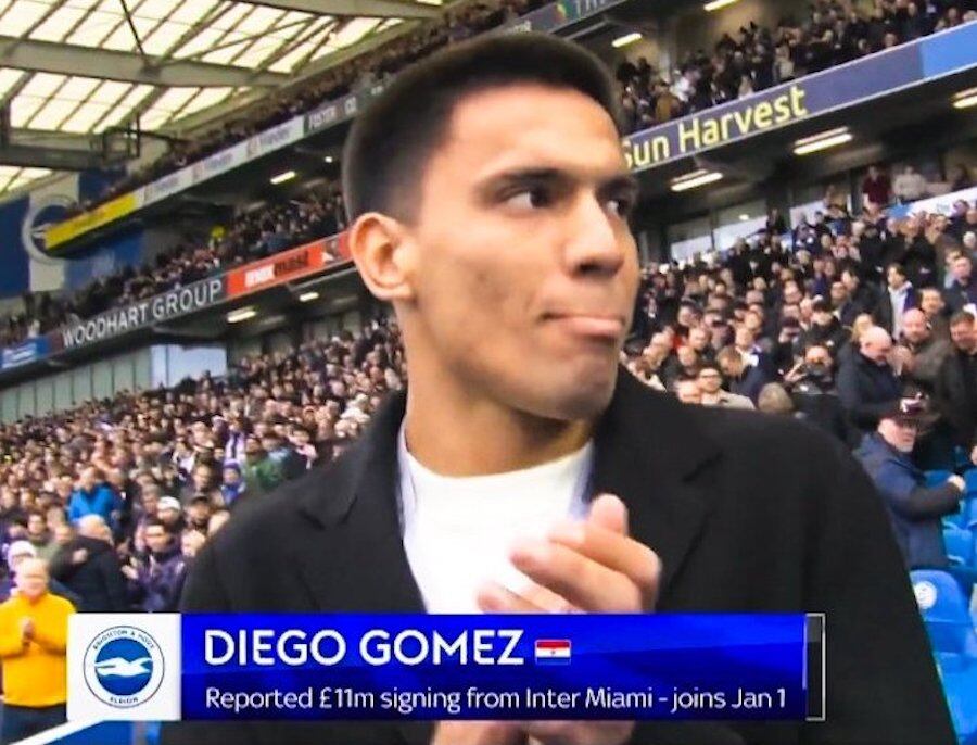 Diego Gómez fue presentado como ídolo en el Brighton.FOTO: CAPTURA