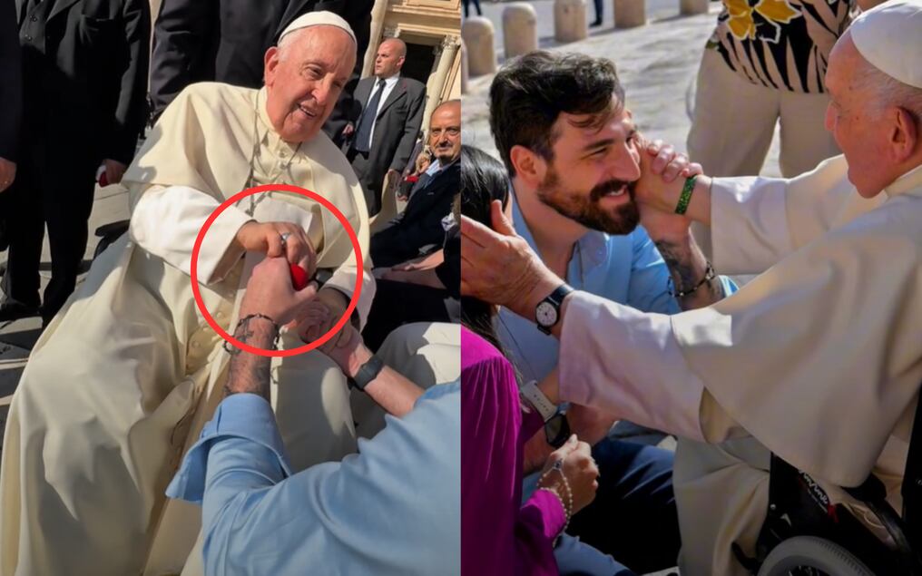 La pedida de mano frente al Papa Francisco se volvió viral. Foto: Gentileza