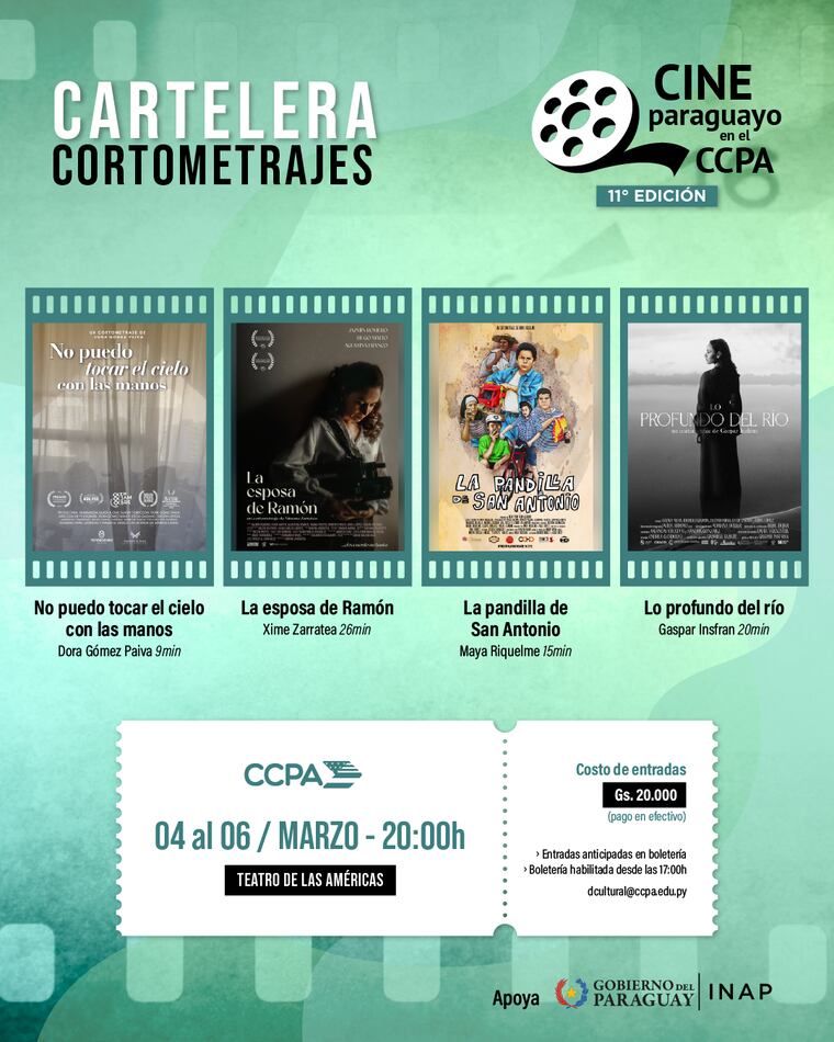 Cortometrajes a ser exhibidos en el Ciclo de Cine del CCPA 2026.