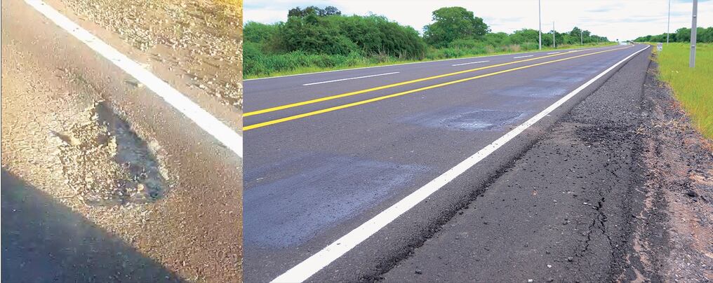 Baches y parches en la obra de la nueva ruta Transchaco que le toca al consorcio de la empresa del clan Pettengill y que todavía no cuenta con acta de recepción definitiva