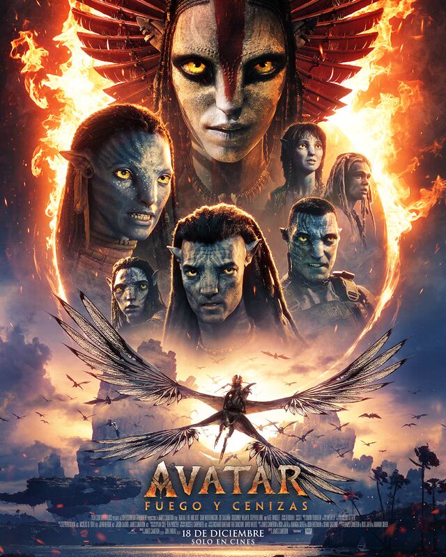 Póster oficial de “Avatar: Fuego y Cenizas”.
