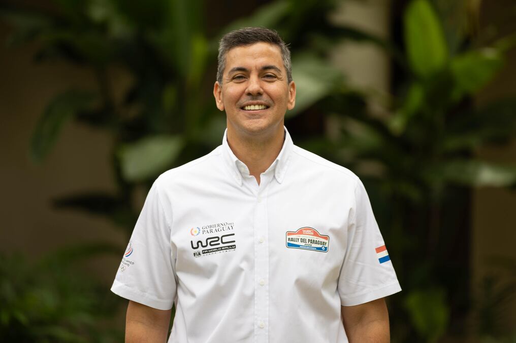 El presidente Santiago Peña dio su mensaje de bienvenida al Mundial de Rally. Foto: Gentileza