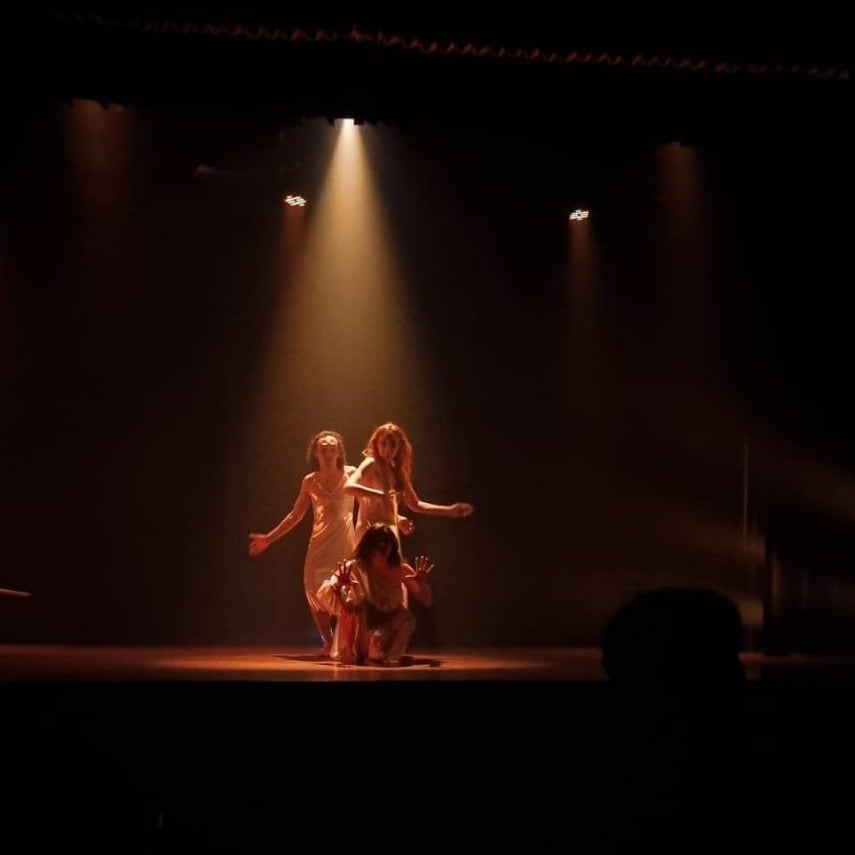 Obra "la actriz sin guion" del elenco teatral Lampium de Ciudad del Este que preparó la puesta por los diez años de trayectoria. La primera función fue ayer en el auditorio de la UNE y hoy será la última. Foto: Gentileza