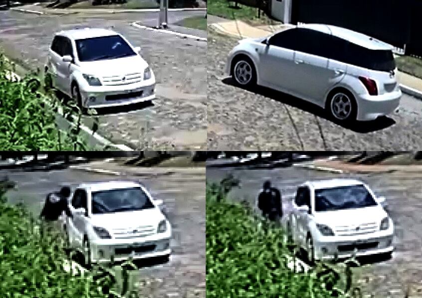 Al menos tres sujetos se trasladaban en un vehículo polarizado y sin chapa. Foto: Capturas de video