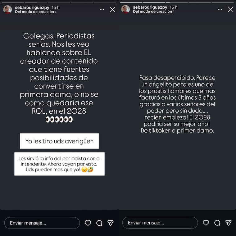 Sebastián Rodríguez reveló relación entre presidenciable 2028 y un tiktoker.