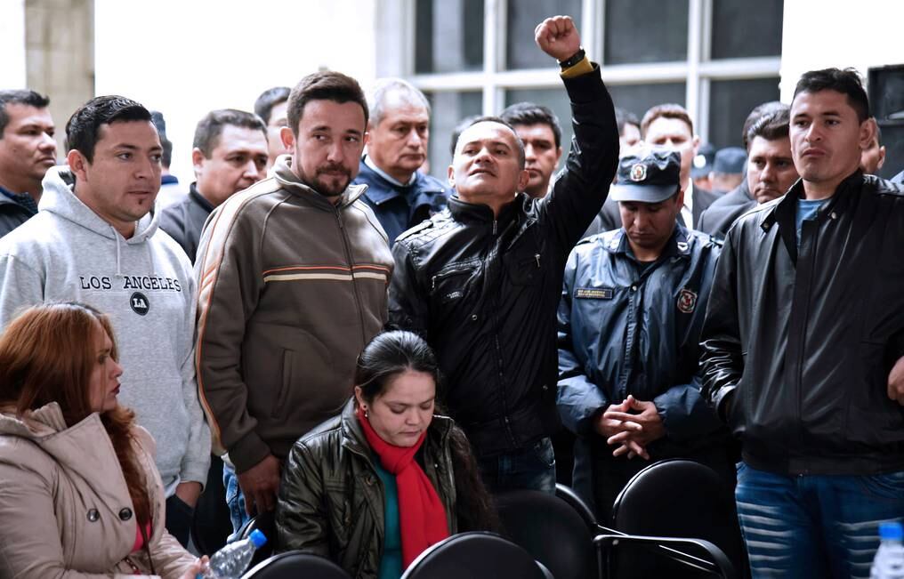 El grupo de los campesinos sentenciados y posteriormente absueltos. Foto: AFP/ Norberto Duarte