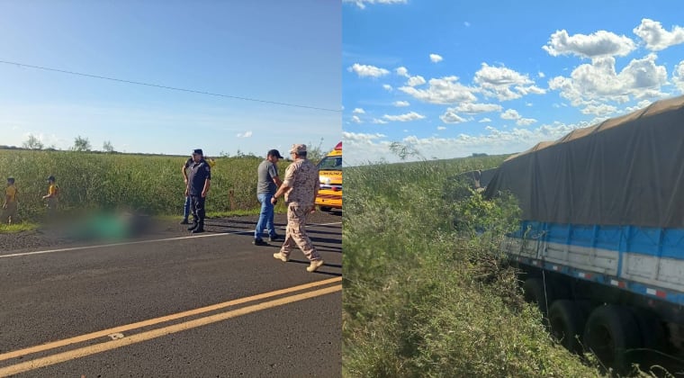 Camionero pierde la vida tras reventón de cubierta y posterior vuelco en Ñeembucú