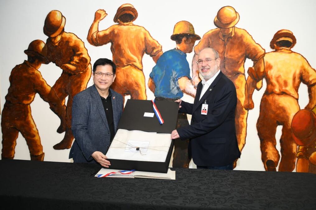 El canciller taiwanés Lin Chia-lung, realizó un recorrido por varios puntos emblemáticos de la represa. Foto: Eitaipuparaguay
