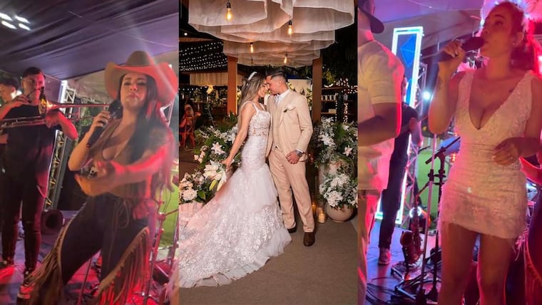 Male González cantó en su boda, junto a colegas como Mily Brítez.