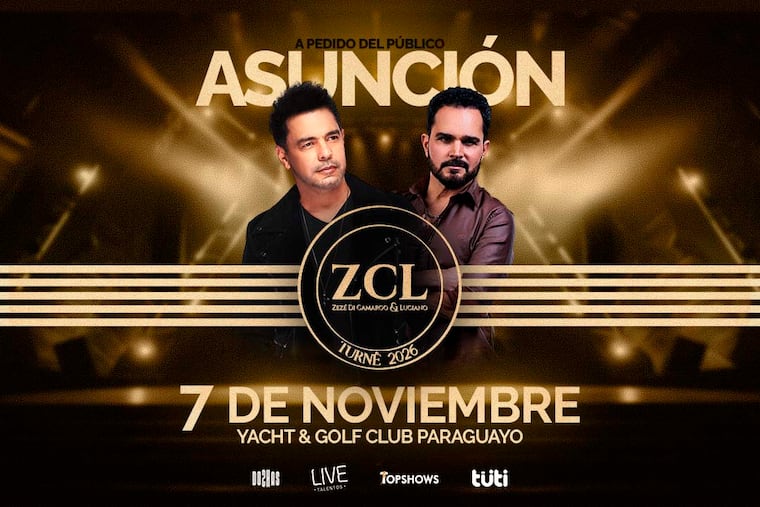 Zezé Di Camargo & Luciano se presentarán en el Yacht & Golf Club Paraguayo.