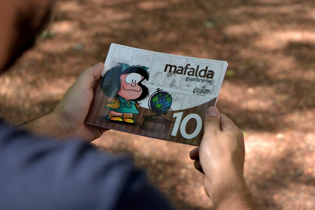 La versión en guaraní de Mafalda. Foto: AFP