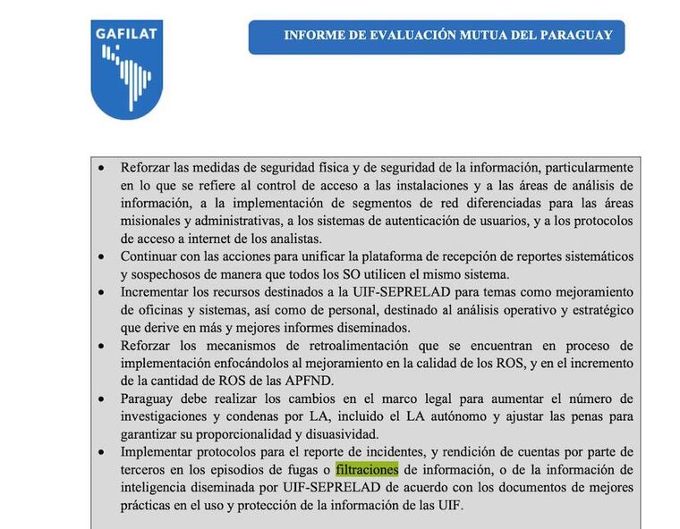 Gafilat hizo recomendaciones que el gobierno anterior ignoró