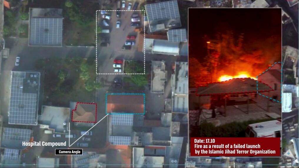 Un lanzamiento fallido de un cohete por parte de la organización terrorista Yihad Islámica habría alcanzado el hospital Al Ahli en la ciudad de Gaza. Foto: @IDF