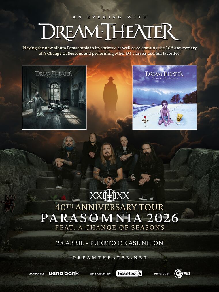 Flyer del concierto de Dream Theater en Paraguay.