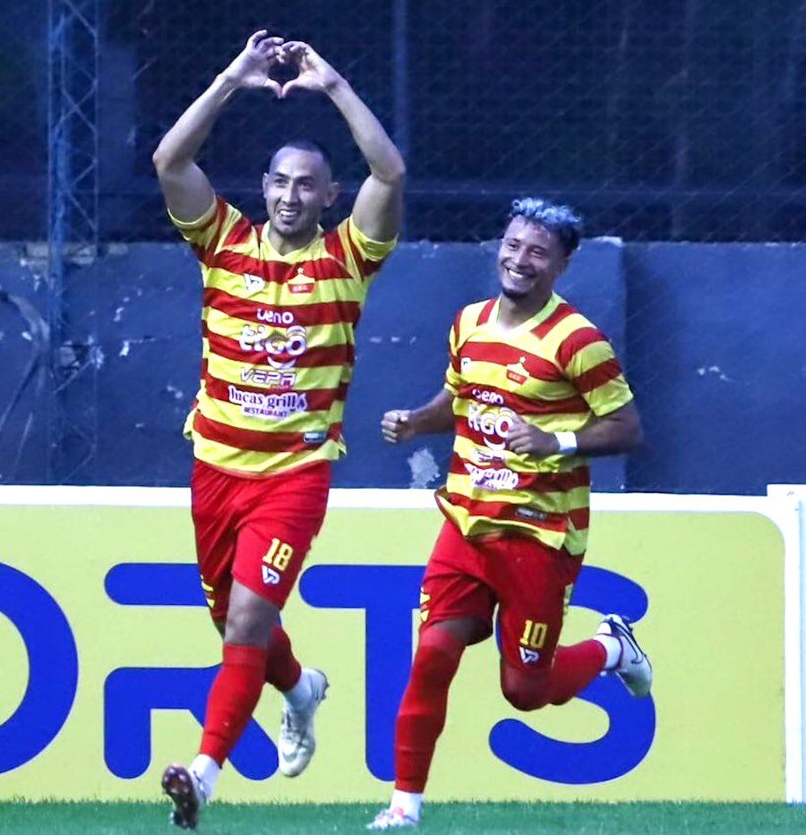 Álvaro Cantero (18) anota para Cristóbal Colón y se clasifica a la segunda fase de la Copa de Todos.FOTO: @COPA PARAGUAY APF