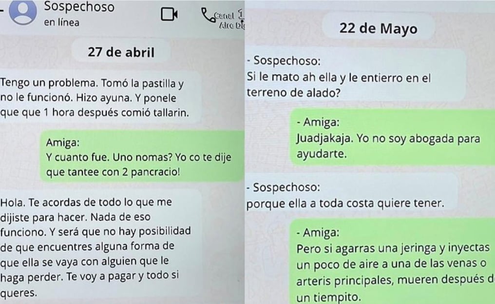 Desde el 22 de mayo planeaban presuntamente la muerte de la adolescente también de 17 años. Foto: Captura de pantalla