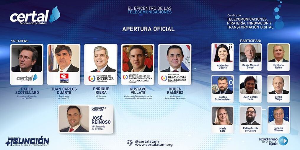 Disertantes que participarán en el evento del Asunción Media Show. Foto: Gentileza