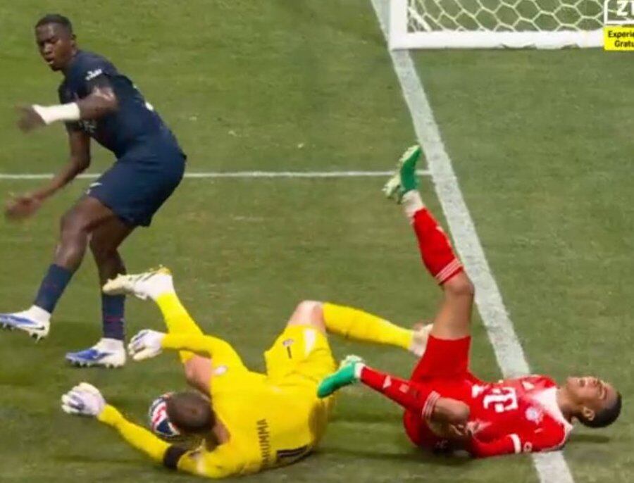 El futbolista del Bayern, Jamal Musiala, habría sufrido la fractura del peroné izquierdo y tendría una recuperación de entre cuatro y cinco meses. Foto: Captura de video